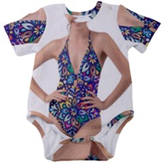 Leafs And Floral Print Baby Short Sleeve Bodysuit by BellaVistaTshirt02