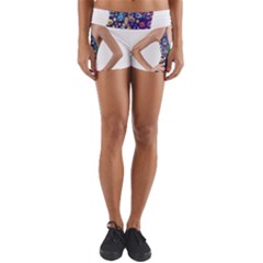 Leafs And Floral Print Yoga Shorts