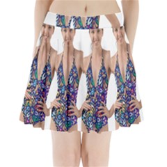 Leafs And Floral Print Pleated Mini Skirt by BellaVistaTshirt02