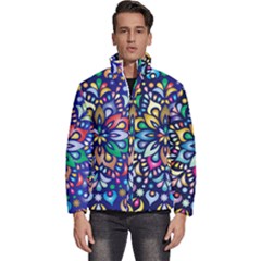 Leafs And Floral Men s Puffer Bubble Jacket Coat