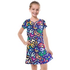Leafs And Floral Kids  Cross Web Dress by BellaVistaTshirt02