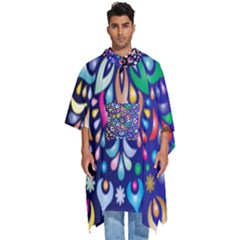 Leafs And Floral Men s Hooded Rain Ponchos