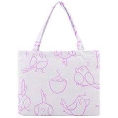 Birds Seamless Pattern Purple Mini Tote Bag by ConteMonfrey