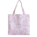 Birds Seamless Pattern Purple Zipper Grocery Tote Bag View2