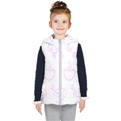 Birds Seamless Pattern Purple Kids  Hooded Puffer Vest by ConteMonfrey