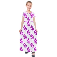 Purple Butterflies On Their Own Way  Kids  Short Sleeve Maxi Dress by ConteMonfrey