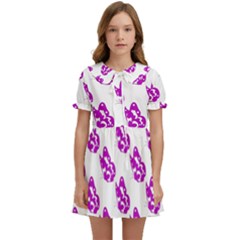 Purple Butterflies On Their Own Way  Kids  Sweet Collar Dress by ConteMonfrey