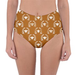 Brown Golden Bees Reversible High-waist Bikini Bottoms by ConteMonfrey