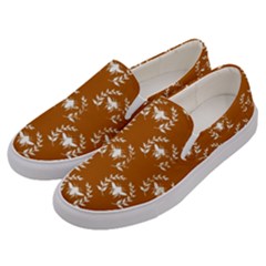 Brown Golden Bees Men s Canvas Slip Ons by ConteMonfrey