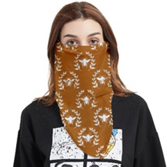 Brown Golden Bees Face Covering Bandana (triangle) by ConteMonfrey