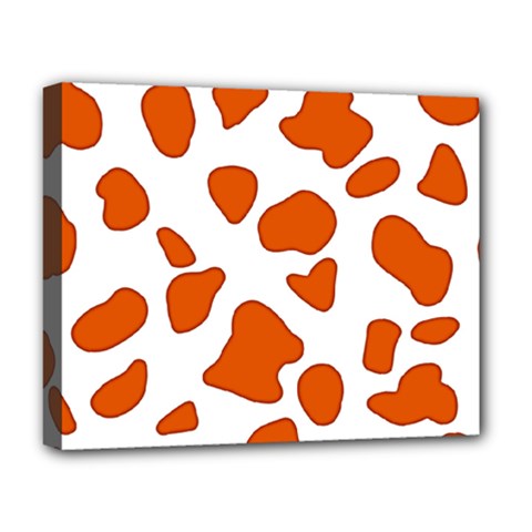 Orange Cow Dots Deluxe Canvas 20  X 16  (stretched) by ConteMonfrey