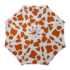 Orange Cow Dots Golf Umbrellas