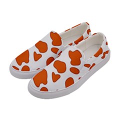 Orange Cow Dots Women s Canvas Slip Ons by ConteMonfrey