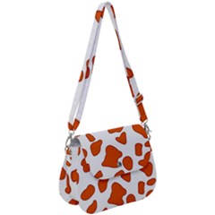 Orange Cow Dots Saddle Handbag