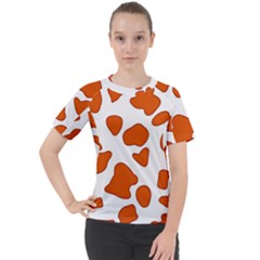 Orange Cow Dots Women s Sport Raglan Tee