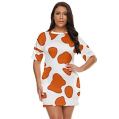 Orange Cow Dots Just Threw It On Dress