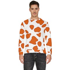 Orange Cow Dots Men s Fleece Sweatshirt