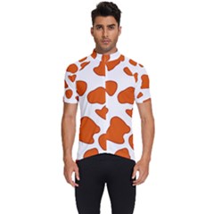 Orange Cow Dots Men s Short Sleeve Cycling Jersey by ConteMonfrey