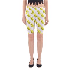 Yellow Butterflies On Their Own Way Yoga Cropped Leggings