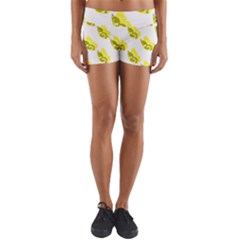 Yellow Butterflies On Their Own Way Yoga Shorts by ConteMonfrey