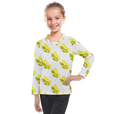 Yellow Butterflies On Their Own Way Kids  Long Mesh Tee by ConteMonfrey