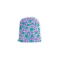 Green Flowers On The Wall Drawstring Pouch (xs)