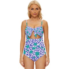 Green Flowers On The Wall Knot Front One-piece Swimsuit by ConteMonfrey