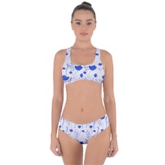 Blue Classy Tulips Criss Cross Bikini Set by ConteMonfrey