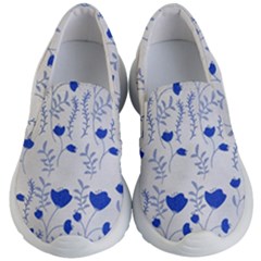 Blue Classy Tulips Kids Lightweight Slip Ons by ConteMonfrey