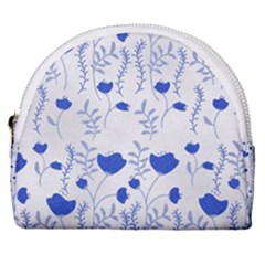 Blue Classy Tulips Horseshoe Style Canvas Pouch by ConteMonfrey