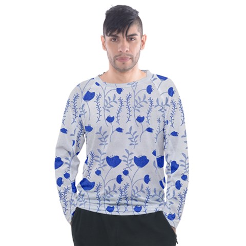 Blue Classy Tulips Men s Long Sleeve Raglan Tee by ConteMonfrey