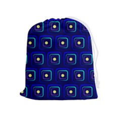 Blue Neon Squares - Modern Abstract Drawstring Pouch (xl) by ConteMonfrey