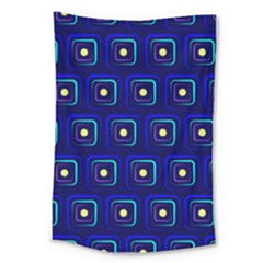 Blue Neon Squares - Modern Abstract Large Tapestry by ConteMonfrey