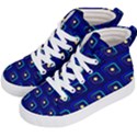 Blue Neon Squares - Modern Abstract Kids  Hi-Top Skate Sneakers View2