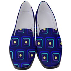 Blue Neon Squares - Modern Abstract Women s Classic Loafer Heels