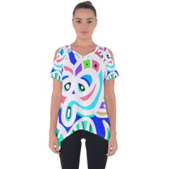 Crazy Pop Art - Doodle Animals   Cut Out Side Drop Tee by ConteMonfrey