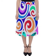 Crazy Pop Art - Doodle Circles   Classic Midi Skirt