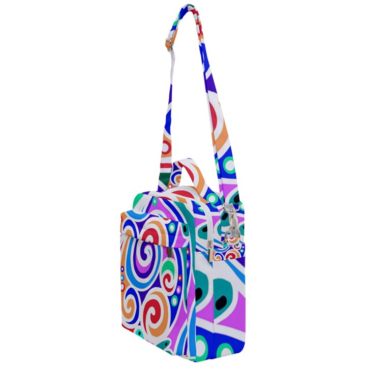 Crazy Pop Art - Doodle Circles   Crossbody Day Bag