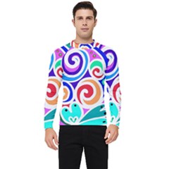 Crazy Pop Art - Doodle Circles   Men s Long Sleeve Rash Guard by ConteMonfrey