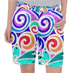 Crazy Pop Art - Doodle Circles   Women s Pocket Shorts by ConteMonfrey