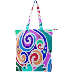 Crazy Pop Art - Doodle Circles   Double Zip Up Tote Bag by ConteMonfrey