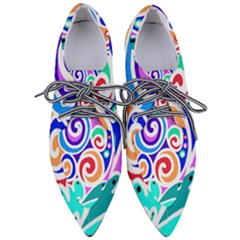 Crazy Pop Art - Doodle Circles   Pointed Oxford Shoes by ConteMonfrey