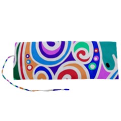 Crazy Pop Art - Doodle Circles   Roll Up Canvas Pencil Holder (s) by ConteMonfrey