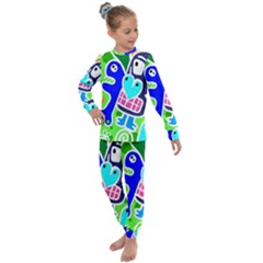 Crazy Pop Art - Doodle Skulls  Kids  Long Sleeve Set  by ConteMonfrey