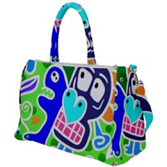 Crazy Pop Art - Doodle Skulls  Duffel Travel Bag by ConteMonfrey