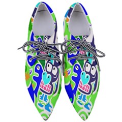 Crazy Pop Art - Doodle Skulls  Pointed Oxford Shoes by ConteMonfrey