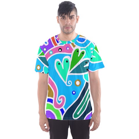 Crazy Pop Art - Doodle Hearts   Men s Sport Mesh Tee by ConteMonfrey