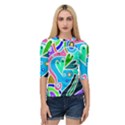 Crazy Pop Art - Doodle Hearts   Quarter Sleeve Raglan Tee View1