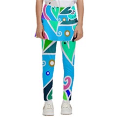 Crazy Pop Art - Doodle Hearts   Kids  Skirted Pants by ConteMonfrey