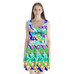 Crazy Pop Art - Doodle Lover   Split Back Mini Dress 